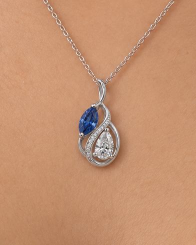 Twisted Pear Necklace — close worn studio photograph