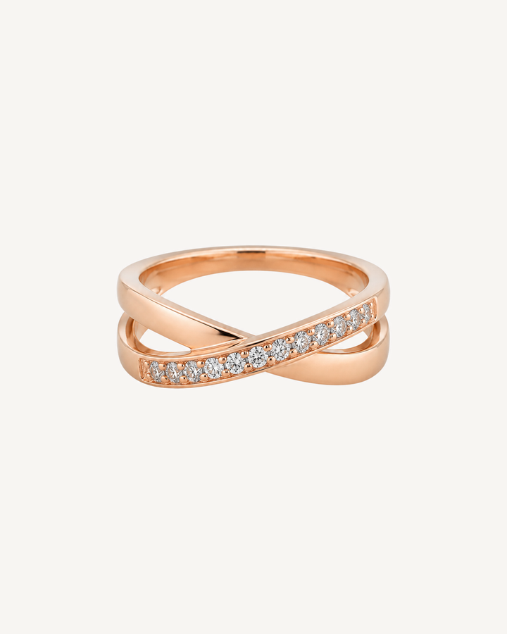 Two-Tone Crossover Ring product image on Oyster Silk background