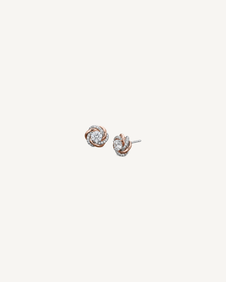 Two-Tone Knot Studs product image on Oyster Silk background