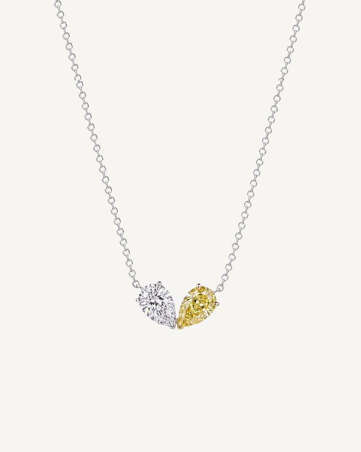 Two-Tone Pear Necklace product image on Oyster Silk background